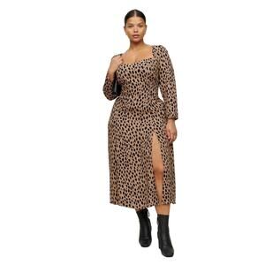 Reformation Mara Maxi Dress Bobcat Leopard Women's Plus 16